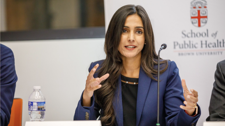 Professor Yashaswini Singh speaks before an audience