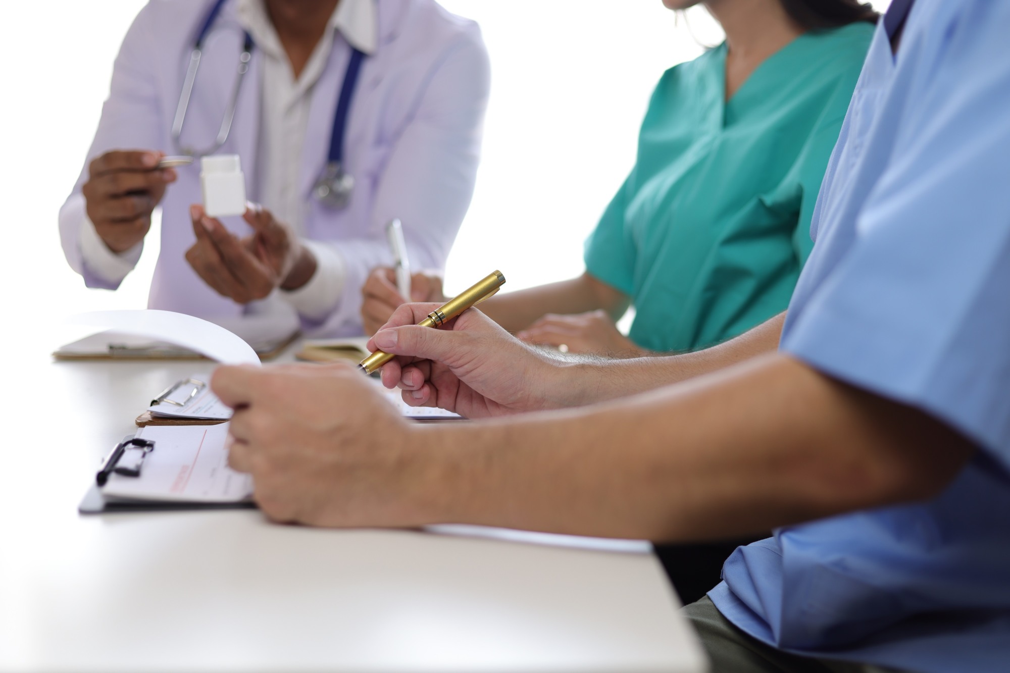 researchers discuss a study