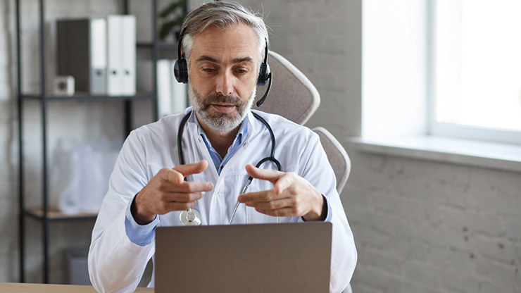 Doctor on a laptop