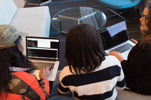 Women working on computers