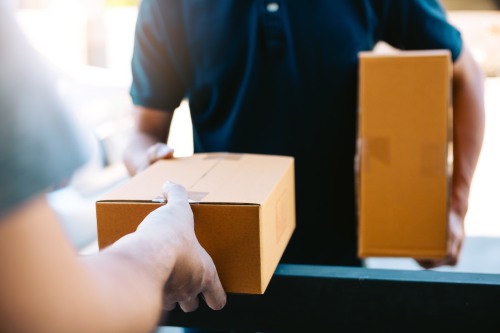 man delivers package