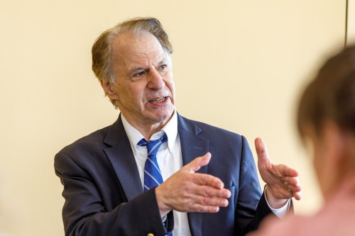 man speaks at event