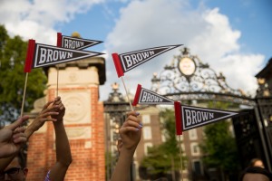 Little flag banners at Brown