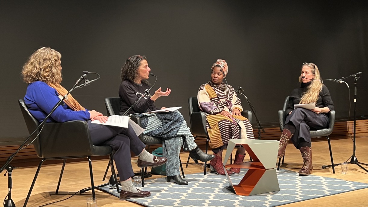 women on stage for panel discussion