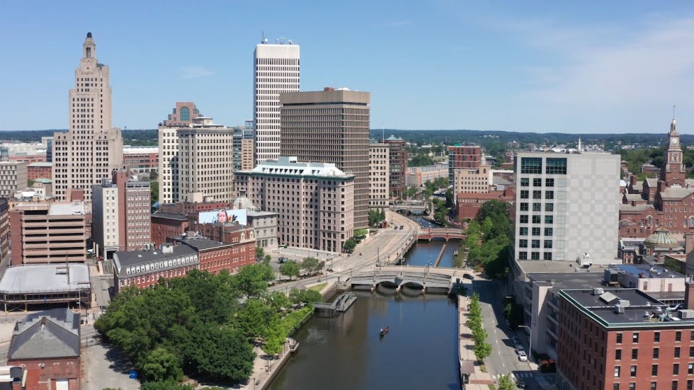 Aerial photo of downtown Providence.