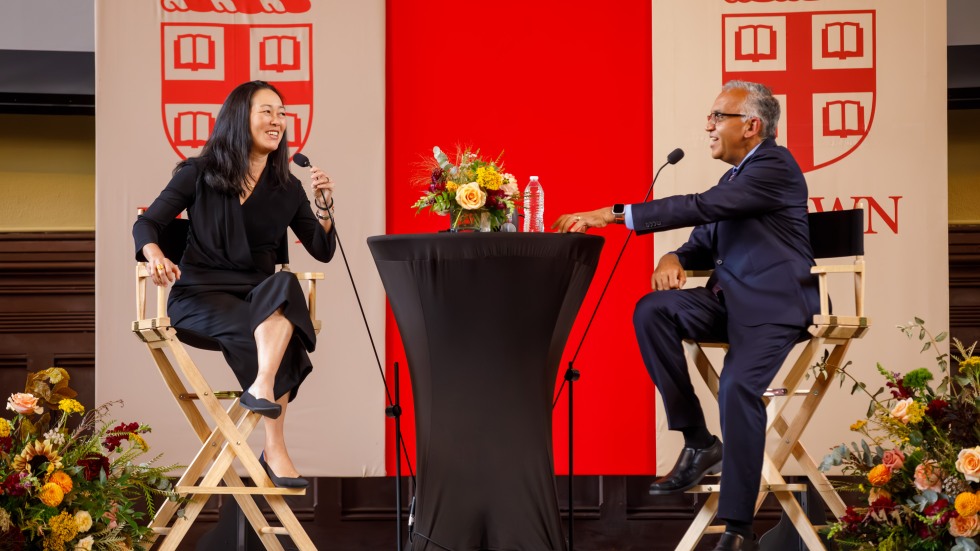 Dean Jha and Professor Erin Fuse Brown